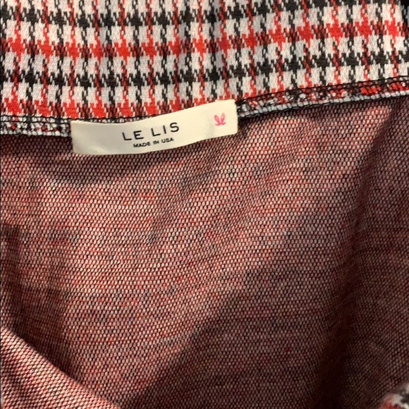 NWOT||Le Lis Red and Black Plaid Skirt|| - Picture 3 of 3
